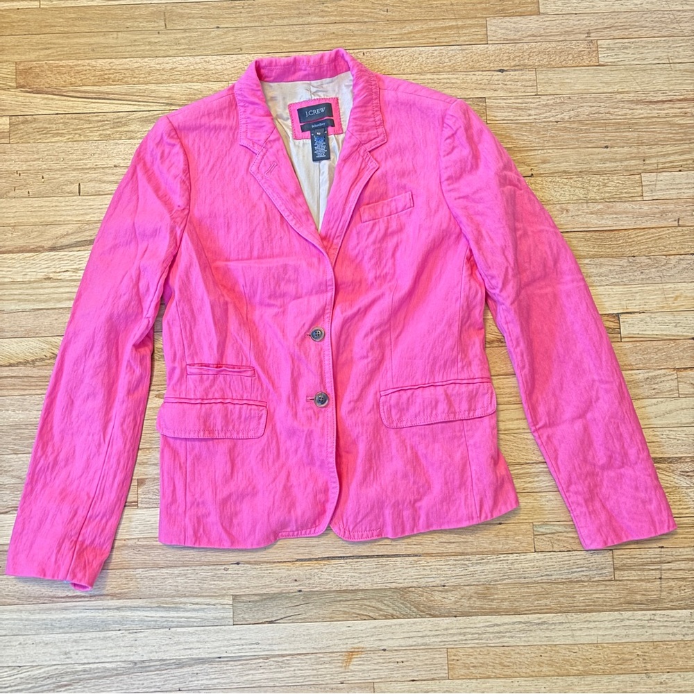 J. Crew Hot Pink Schoolboy Blazer